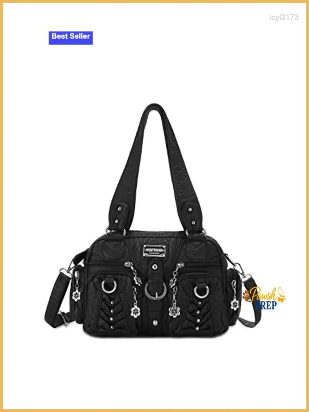 Soft Faux Leather Hobo Handbag Women Crossbody Shoulder Bag Multipocket Purse